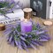 4 PCS Summer Wreath for Front Door Lavender Candle Ring Wreaths Mini Purple Table Centerpieces 9 Inch Floral Wreaths